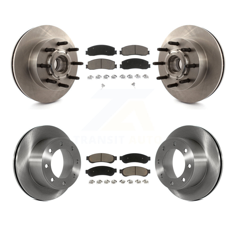 Front Rear Disc Brake Rotors Ceramic Pad Kit For Ford F-250 Super Duty F-350 RWD