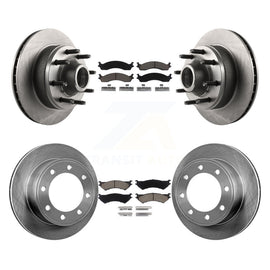 Front Rear Brake Rotor Ceramic Pad Kit For Ford E-350 Super Duty E-250 Econoline