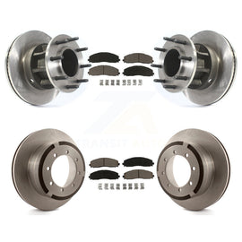 Front Rear Disc Brake Rotors And Ceramic Pad Kit For Ford F-350 Super Duty F-250