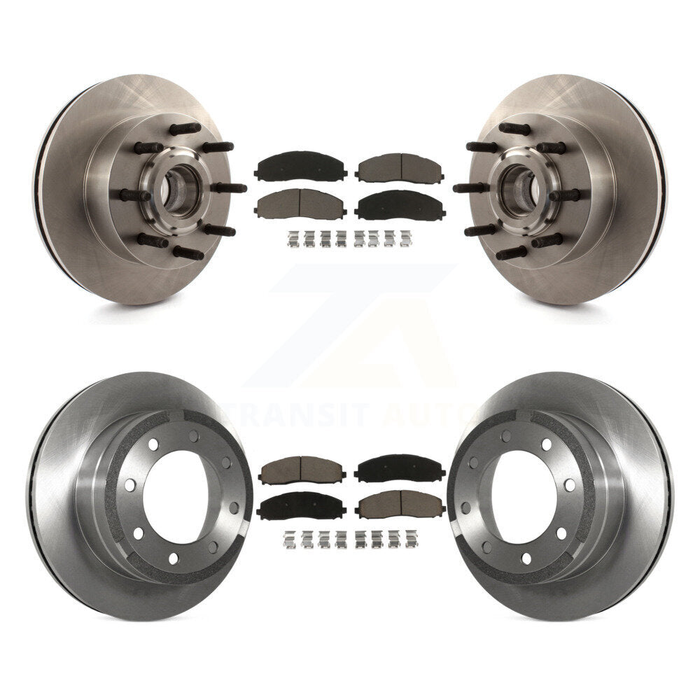 Front Rear Disc Brake Rotors And Ceramic Pads Kit For Ford F-350 Super Duty
