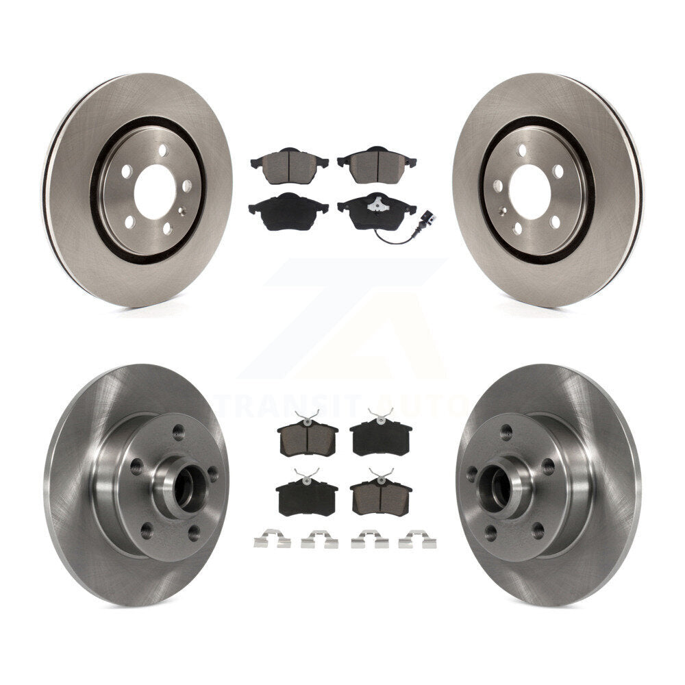 Front Rear Disc Brake Rotors Hub Ceramic Pad Kit For 1996 Volkswagen Passat 2.8L