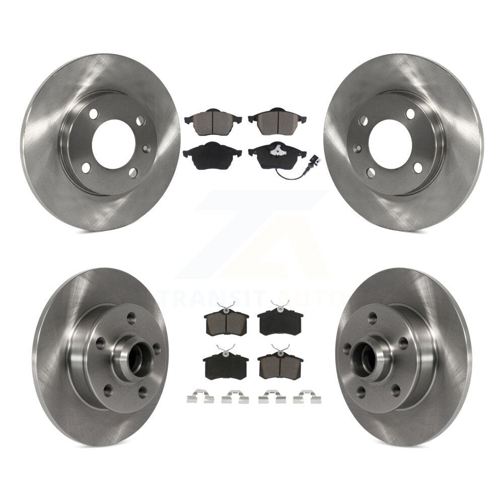 Front Rear Disc Brake Rotors Ceramic Pad Kit For 1996-1997 Volkswagen Jetta 2.8L