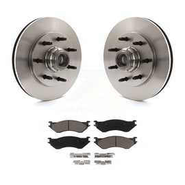 Front Disc Brake Rotors Hub And Ceramic Pad Kit For Ford F-150 F-250 HD Heritage