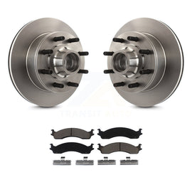 Front Brake Rotor Hub Ceramic Pad Kit For Ford F-350 F-250 E-250 Econoline E-350