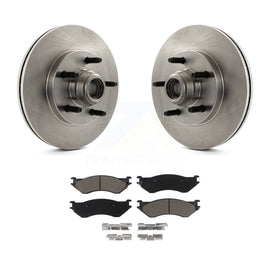 Front Disc Brake Rotors Hub Assembly Ceramic Pad Kit For Ford F-150 Heritage RWD