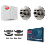 Front Disc Brake Rotor Hub & Ceramic Pad Kit For Ford E-150 Econoline Club Wagon