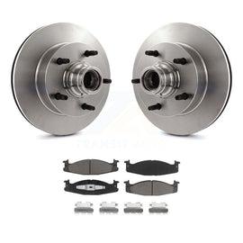 Front Disc Brake Rotors Hub And Ceramic Pads Kit For Ford F-150 E-150 Econoline