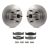 Front Disc Brake Rotors Hub And Ceramic Pads Kit For Ford F-150 E-150 Econoline