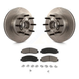 Front Disc Brake Rotor Hub & Ceramic Pad Kit For Ford F-250 Super Duty F-350 RWD