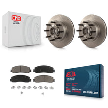 Charger l'image dans la galerie, Front Disc Brake Rotor Hub &amp; Ceramic Pad Kit For Ford F-250 Super Duty F-350 RWD