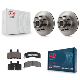 Front Brake Rotor Hub Ceramic Pad Kit For Chevrolet Tahoe GMC C2500 Express 3500