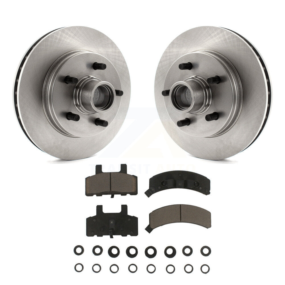 Front Disc Brake Rotors Hub And Ceramic Pad Kit For C1500 Chevrolet GMC Suburban