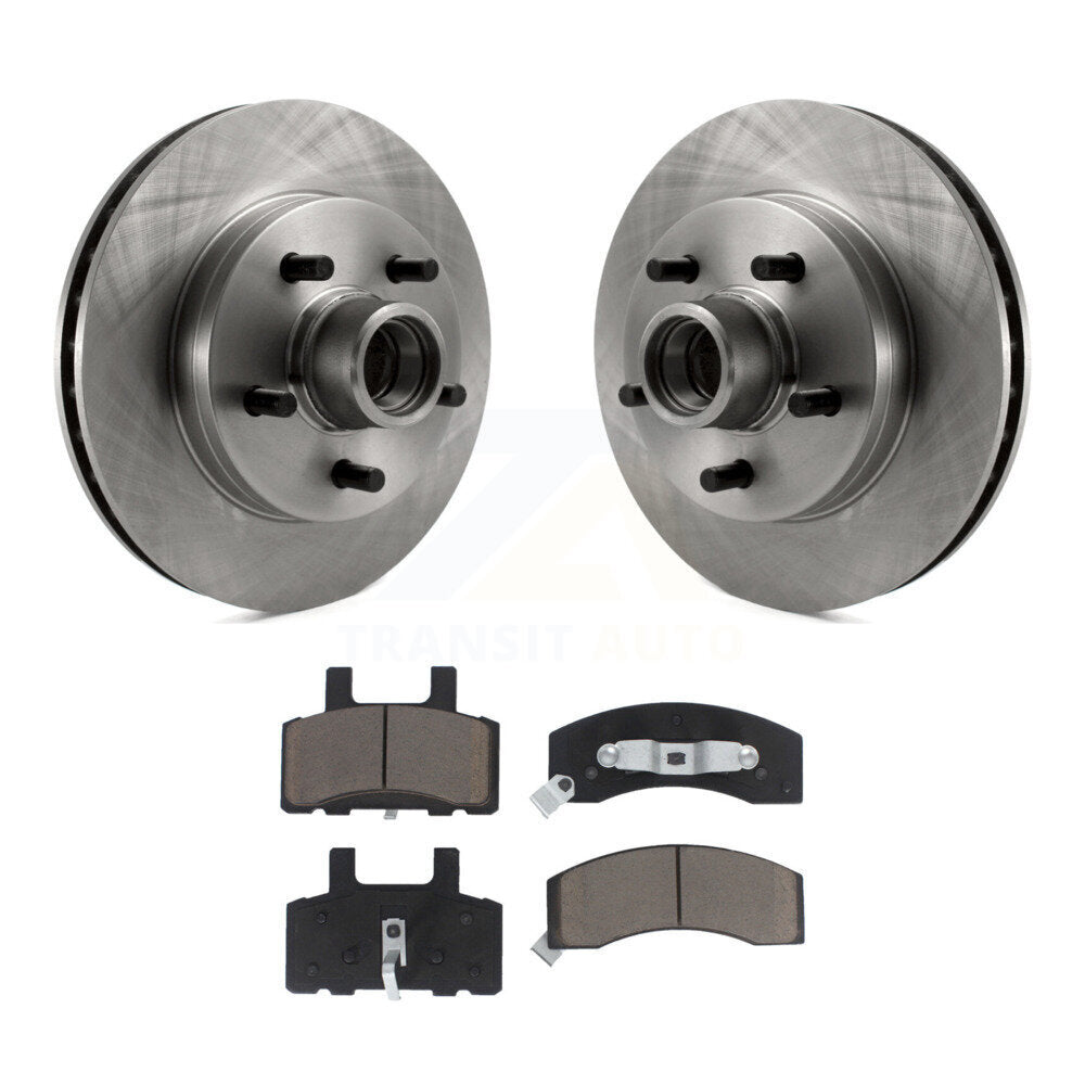 Front Disc Brake Rotors Hub & Ceramic Pad Kit For Chevrolet Tahoe C1500 Suburban