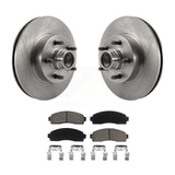 Front Disc Brake Rotors Hub And Ceramic Pads Kit For 2010-2011 Ford Ranger RWD