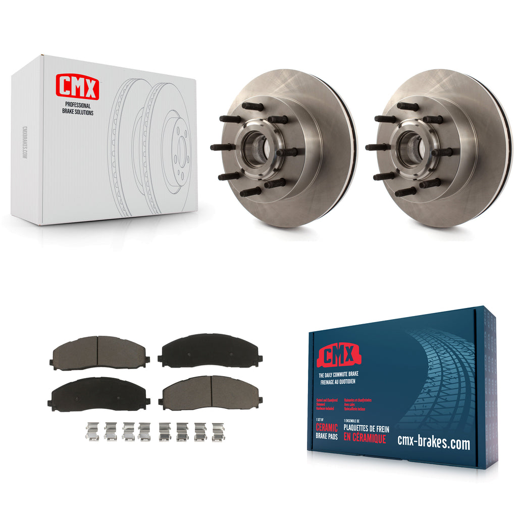 [Front] 2013 Ford F-350 Super Duty F-250 Premium OE Brake Rotors & Ceramic Pads Kit For Max Braking