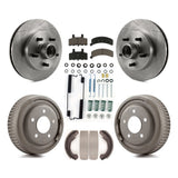 Front Rear Disc Brake Rotors Hub Ceramic Pads And Drum Kit (7Pc) For GMC Yukon