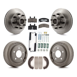 Front Rear Disc Brake Rotors Hub Ceramic Pads And Drum Kit (7Pc) For GMC Yukon