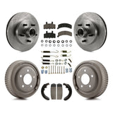 Front Rear Disc Brake Rotors Hub Ceramic Pads And Drum Kit (7Pc) For GMC Yukon
