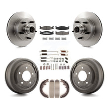 Charger l&#39;image dans la galerie, Front Rear Brake Rotors Ceramic Pad Drum Kit (7Pc) For Ford E-150 Econoline Club