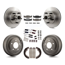 Charger l&#39;image dans la galerie, Front Rear Brake Rotors Ceramic Pad Drum Kit (7Pc) For Ford E-150 Econoline Club