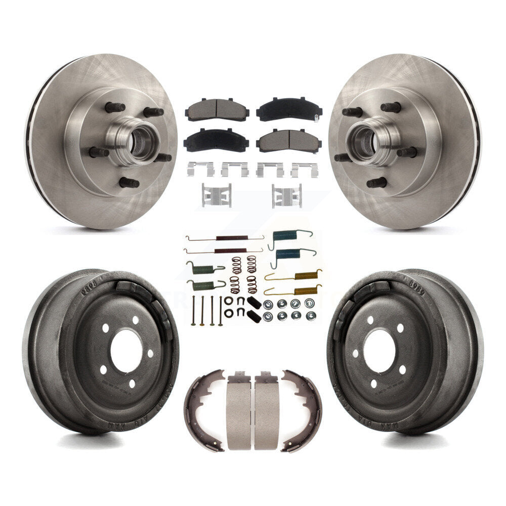 Front Rear Disc Brake Rotors Hub Ceramic Pads And Drum Kit (7Pc) For Mazda B4000