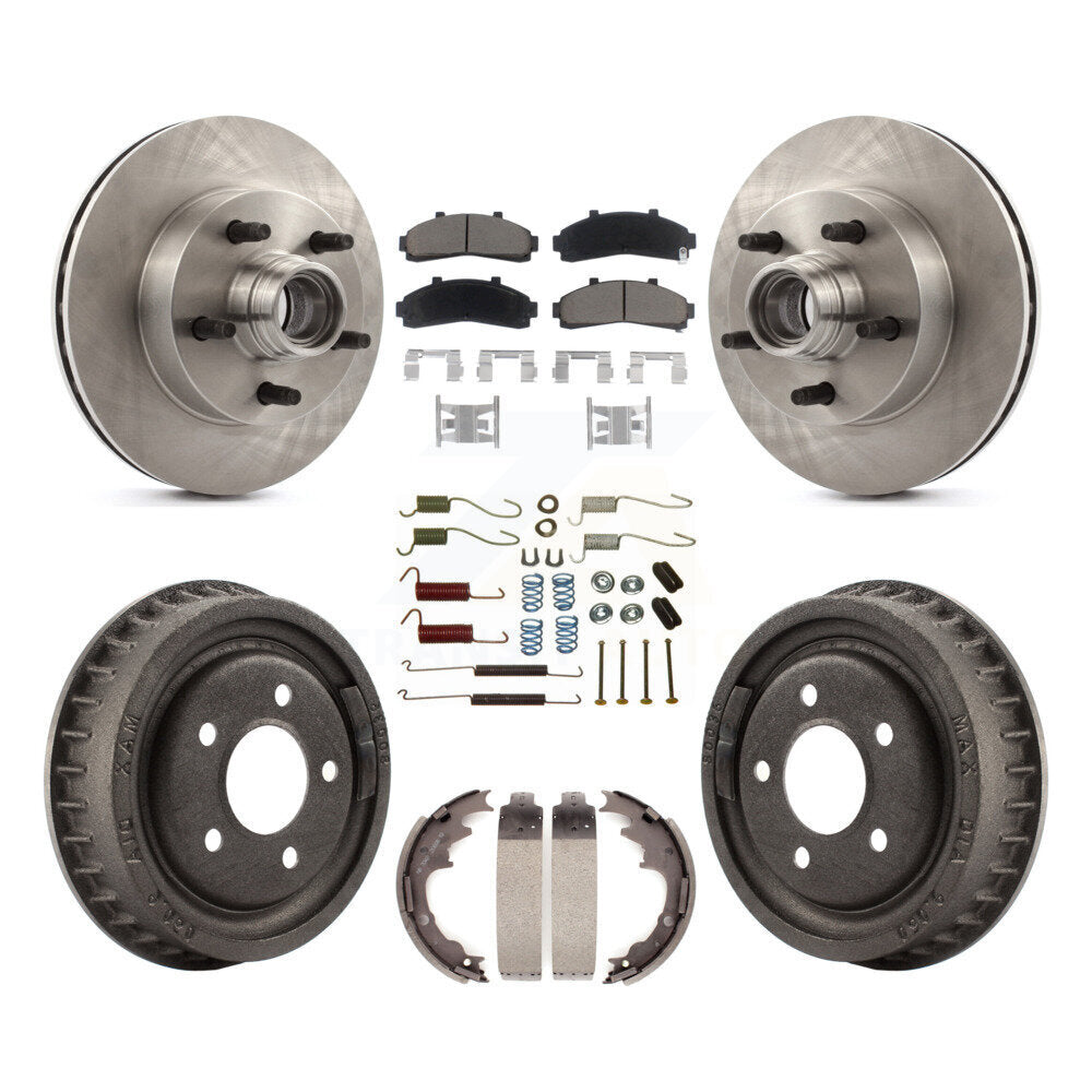 Front Rear Disc Brake Rotors Hub Ceramic Pads And Drum Kit (7Pc) For Mazda B4000