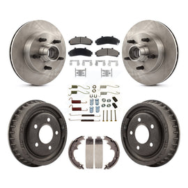 Front Rear Disc Brake Rotors Hub Ceramic Pads And Drum Kit (7Pc) For Mazda B4000