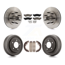 Front Rear Disc Brake Rotor Hub Ceramic Pad And Drum Kit For 1999 Ford F-150 RWD