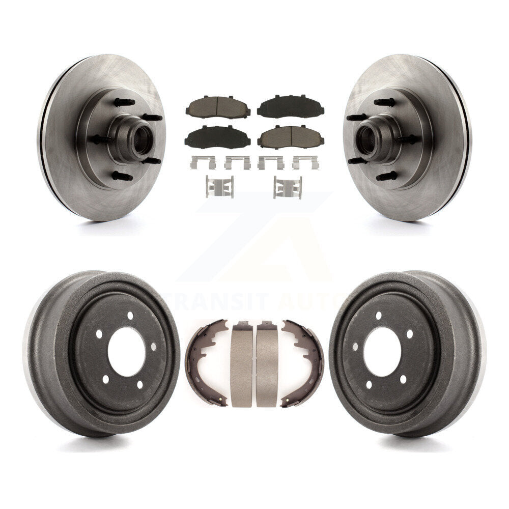Front Rear Disc Brake Rotor Hub Assembly Ceramic Pad And Drum Kit For Ford F-150