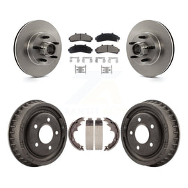 Front Rear Disc Brake Rotors Hub Assembly Ceramic Pad & Drum Kit For Ford Ranger