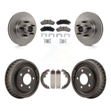 Front Rear Disc Brake Rotors Hub Assembly Ceramic Pad & Drum Kit For Ford Ranger