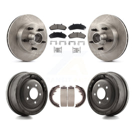 Front Rear Brake Rotor Ceramic Pad Drum Kit For Mazda B4000 RWD with 4-Wheel ABS