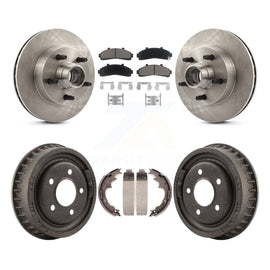 Front Rear Brake Rotor Ceramic Pad Drum Kit For Mazda B4000 RWD with 4-Wheel ABS