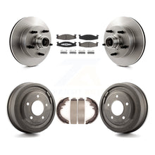 Charger l'image dans la galerie, Front Rear Brake Rotors Ceramic Pad Drum Kit For Ford E-150 Econoline Club Wagon