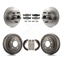 Charger l'image dans la galerie, Front Rear Brake Rotors Ceramic Pad Drum Kit For Ford E-150 Econoline Club Wagon