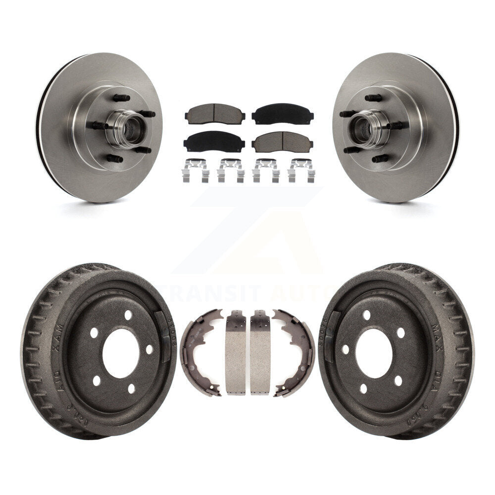 [Front+Rear] 2006-2009 Ford Ranger RWD Premium OE Brake Rotor Drum Kit & Ceramic Pads For Max Braking