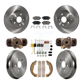 [Front+Rear] 2004-2007 Toyota Prius Premium OE Brake Rotor Drum Kit & Ceramic Pads For Max Braking
