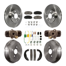 Charger l'image dans la galerie, Front Rear Disc Brake Rotors Ceramic Pads And Drum Kit (9Pc) For Toyota Yaris