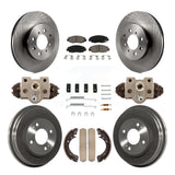 Front Rear Disc Brake Rotors Ceramic Pads And Drum Kit (9Pc) For Honda Civic