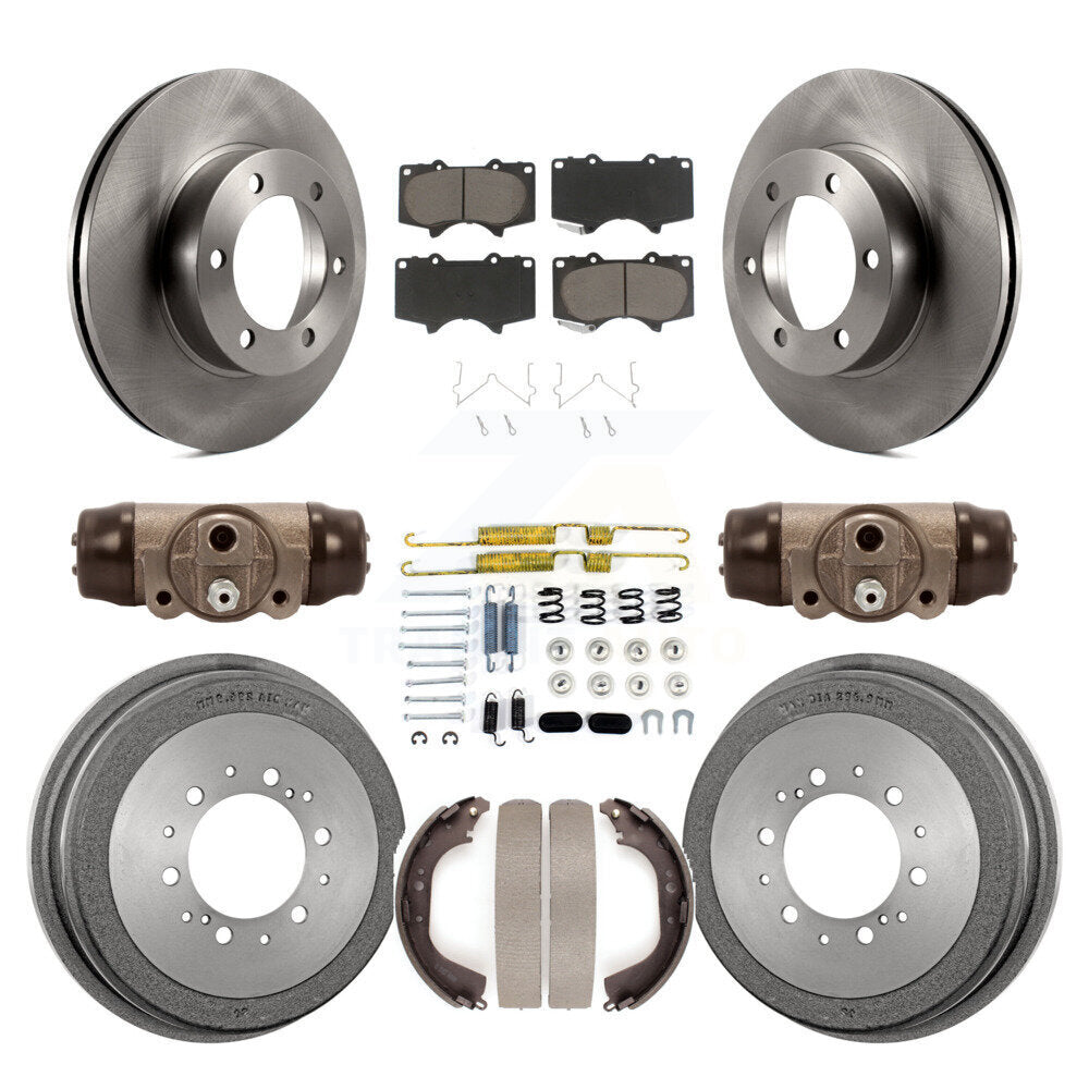 Rotors de frein à disque avant et arrière, plaquettes en céramique et Kit de tambour (9 pièces) pour Toyota Tundra 