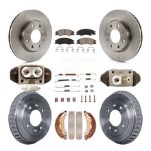 Load image into Gallery viewer, Front Rear Disc Brake Rotors Ceramic Pads And Drum Kit (9Pc) For Kia Spectra