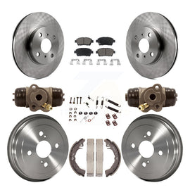 [Front+Rear] 2001-2005 Toyota Echo Premium OE Brake Rotor Drum Kit & Ceramic Pads For Max Braking