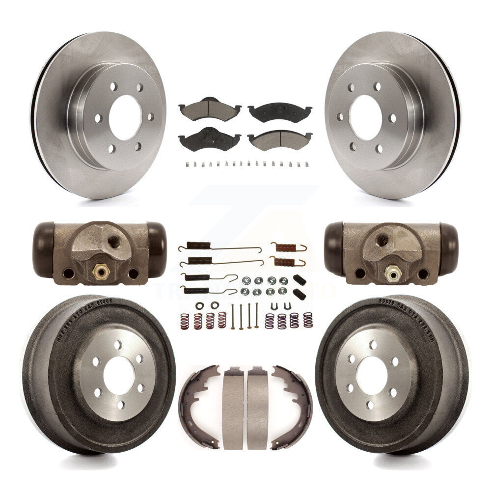 Front Rear Disc Brake Rotors Ceramic Pad Drum Kit (9Pc) For Dodge Dakota Durango