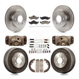 Front Rear Disc Brake Rotors Ceramic Pad Drum Kit (9Pc) For Dodge Dakota Durango