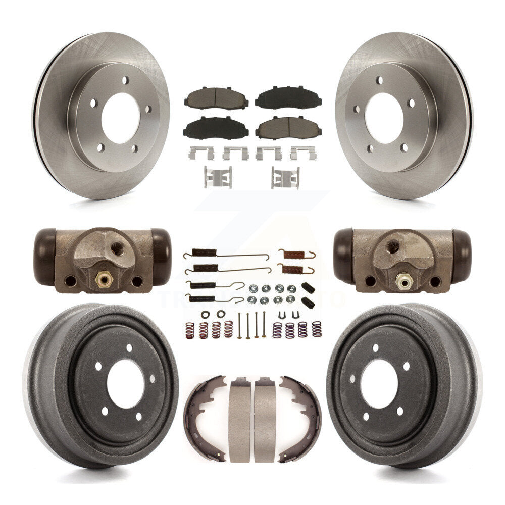 Front Rear Disc Brake Rotors Ceramic Pads And Drum Kit (9Pc) For Ford F-150 4WD