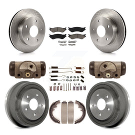 [Front+Rear] 00-01 Dodge Ram 1500 4WD Premium OE Brake Rotor Drum Kit & Ceramic Pads For Max Braking