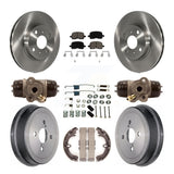 Front Rear Brake Rotor Ceramic Pad & Drum Kit (9Pc) For Toyota Corolla Chevrolet