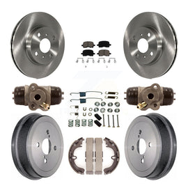 Front Rear Brake Rotor Ceramic Pad & Drum Kit (9Pc) For Toyota Corolla Chevrolet