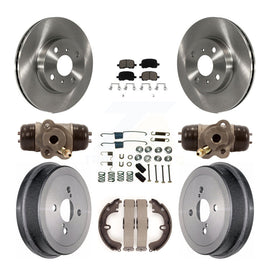Front Rear Brake Rotor Ceramic Pad And Drum Kit (9Pc) For Toyota Corolla Non-ABS