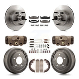 Front Rear Brake Rotors Ceramic Pad Drum Kit (9Pc) For Ford E-150 Econoline Club